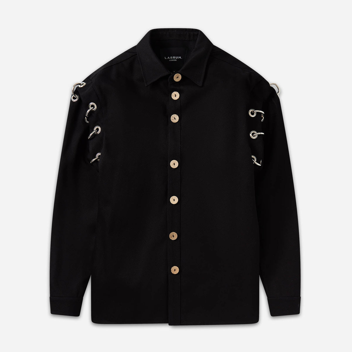 BLACK EYELET SHIRT